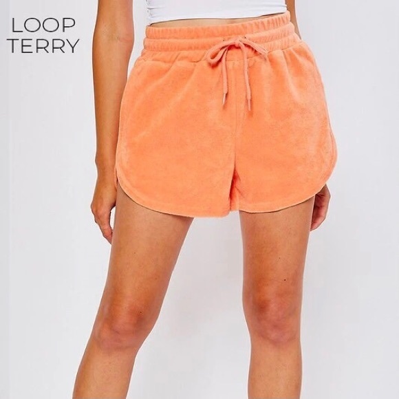 Reflex NWT French Terry Cloth lounge high waist drawstring Shorts with pockets - Picture 1 of 6